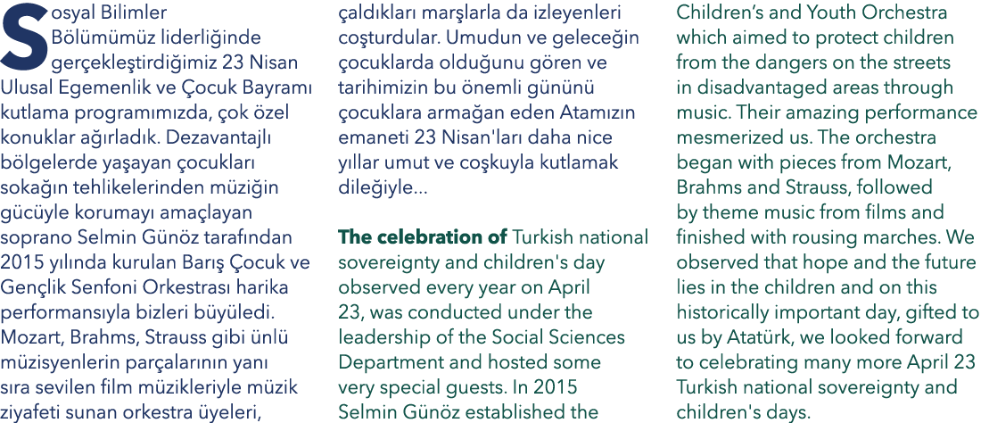 Sosyal Bilimler B l m m z liderli inde ger ekle tirdi imiz 23 Nisan Ulusal Egemenlik ve ocuk Bayram  kutlama program...