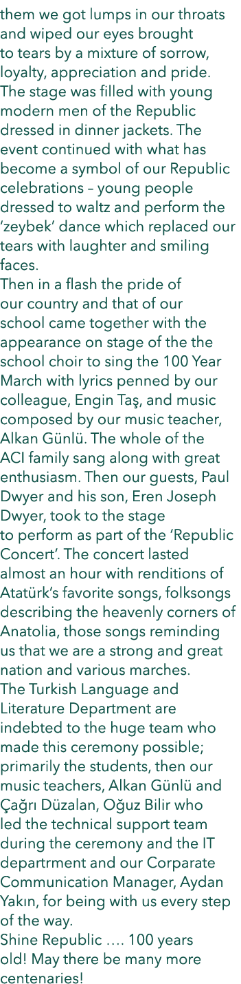 them we got lumps in our throats and wiped our eyes brought to tears by a mixture of sorrow, loyalty, appreciation an...