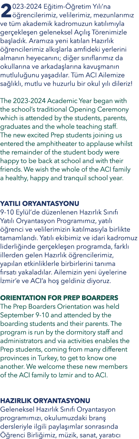 2023 2024 E itim  retim Y l ’na   rencilerimiz, velilerimiz, mezunlar m z ve t m akademik kadromuzun kat l m yla ger...