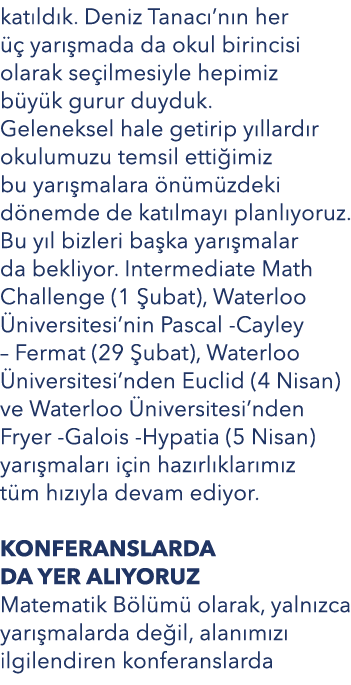 kat ld k. Deniz Tanac ’n n her   yar  mada da okul birincisi olarak se ilmesiyle hepimiz b y k gurur duyduk. Gelenek...