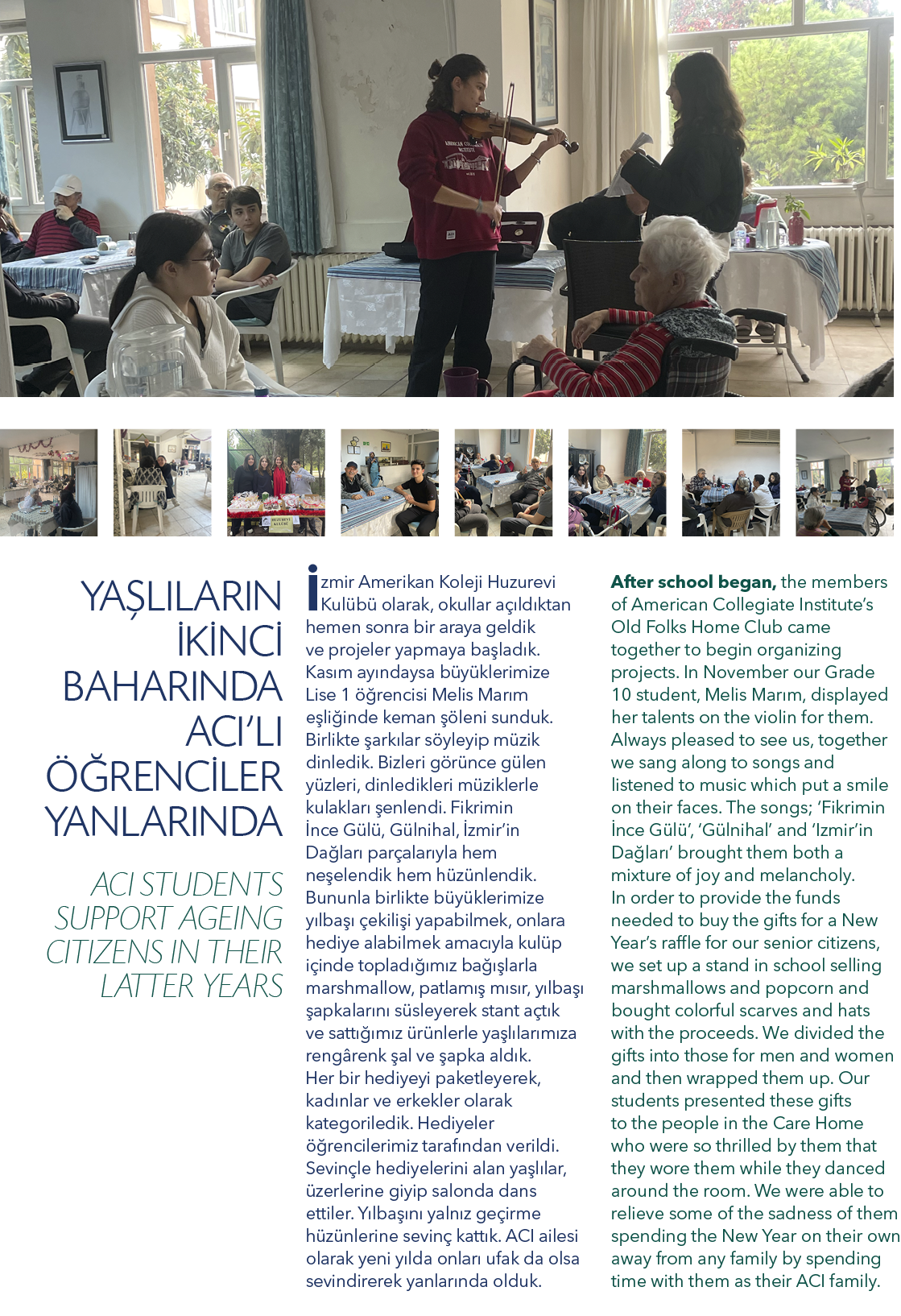 After school began, the members of American Collegiate Institute’s Old Folks Home Club came together to begin organiz...