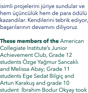 isimli projelerini j riye sundular ve hem   nc l k hem de para  d l  kazand lar. Kendilerini tebrik ediyor, ba ar la...