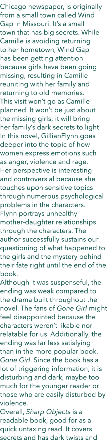 Chicago newspaper, is originally from a small town called Wind Gap in Missouri. It’s a small town that has big secret...