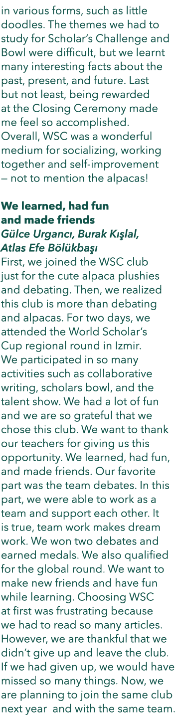 in various forms, such as little doodles. The themes we had to study for Scholar’s Challenge and Bowl were difficult,...