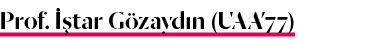 Prof  İştar Gözaydın (UAA 77)