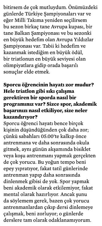 bitirsem de çok mutluydum  Önümüzdeki günlerde Türkiye Şampiyonaları var ve eğer Milli Takıma yeniden seçilirsem bu s   