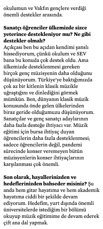 okulumun ve Vakfın gençlere verdiği önemli destekler arasında  Sanatçı öğrenciler ülkemizde sizce yeterince desteklen   