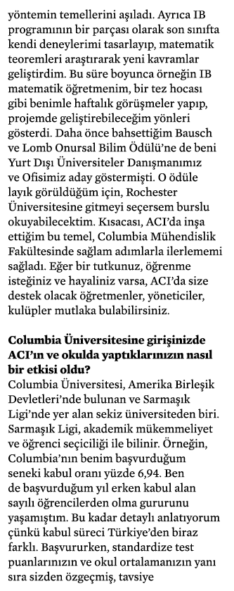 yöntemin temellerini aşıladı  Ayrıca IB programının bir parçası olarak son sınıfta kendi deneylerimi tasarlayıp, mate   