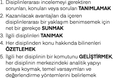 1  Disiplinlerarası incelemeyi gerektiren sorunları, konuları veya soruları TANIMLAMAK 2  Kazanılacak avantajları da    