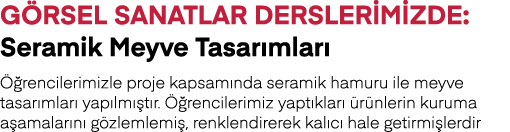 Görsel Sanatlar Derslerimizde: Seramik Meyve Tasarımları Öğrencilerimizle proje kapsamında seramik hamuru ile meyve t   