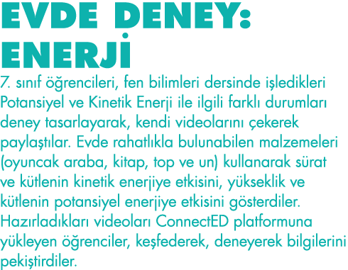 EVDE DENEY: ENERJİ 7  sınıf öğrencileri, fen bilimleri dersinde işledikleri Potansiyel ve Kinetik Enerji ile ilgili f   