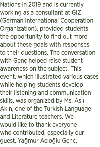 Nations in 2019 and is currently working as a consultant at GIZ (German International Cooperation Organization), prov...