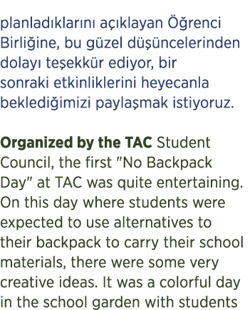planlad klar n a  klayan   renci Birli ine, bu g zel d   ncelerinden dolay  te ekk r ediyor, bir sonraki etkinlikler...