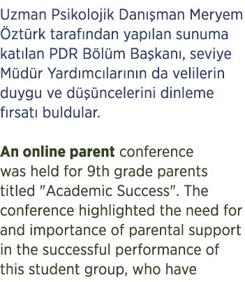 Uzman Psikolojik Dan man Meryem  zt rk taraf ndan yap lan sunuma kat lan PDR B l m Ba kan , seviye M d r Yard mc lar...