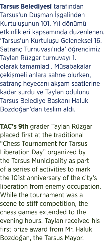 Tarsus Belediyesi taraf ndan Tarsus’un D man   galinden Kurtulu unun 101. Y l d n m  etkinlikleri kapsam nda d zenle...