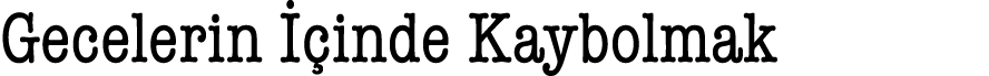 Gecelerin İçinde Kaybolmak 