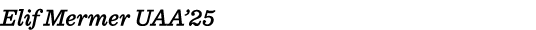 Elif Mermer UAA 25