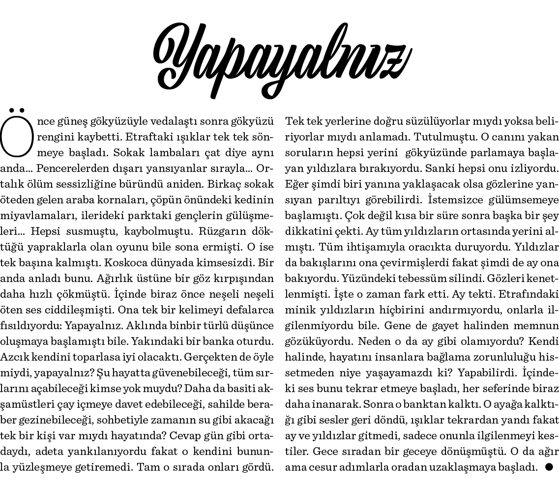 Tek tek yerlerine doğru süzülüyorlar mıydı yoksa beliriyorlar mıydı anlamadı  Tutulmuştu  O canını yakan soruların he   