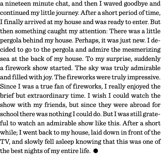 a nineteen minute chat, and then I waved goodbye and continued my little journey  After a short period of time, I fin   