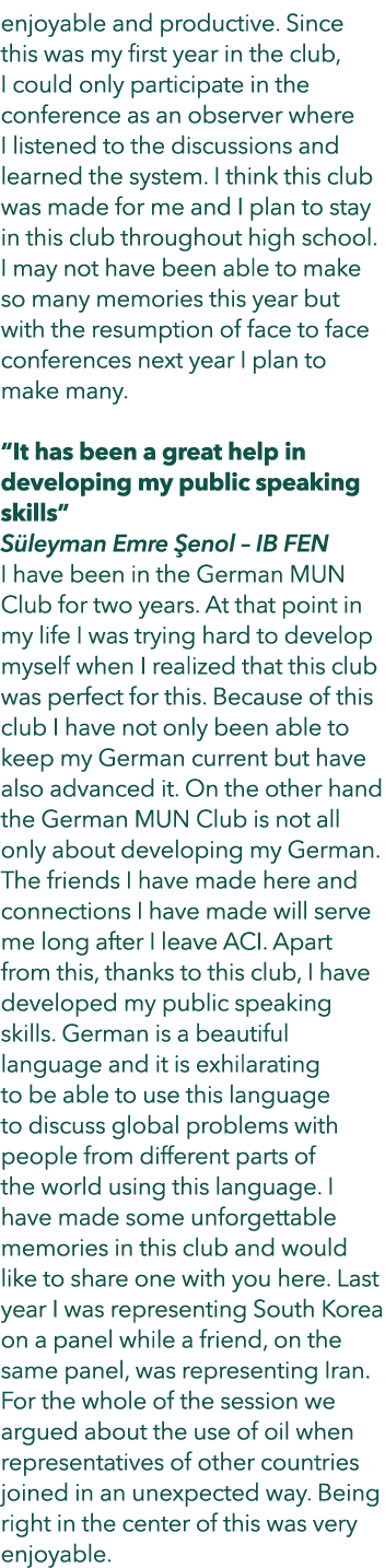 enjoyable and productive. Since this was my first year in the club, I could only participate in the conference as an ...