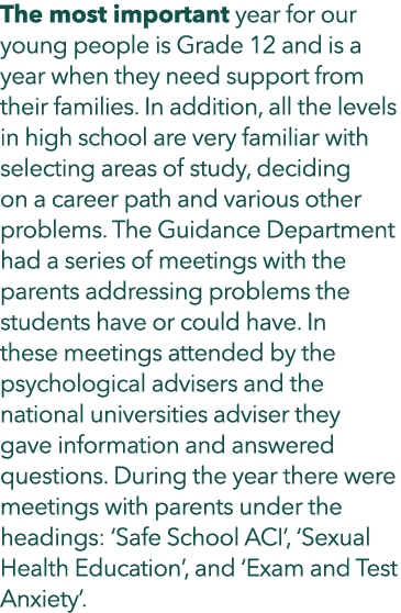 The most important year for our young people is Grade 12 and is a year when they need support from their families. In...