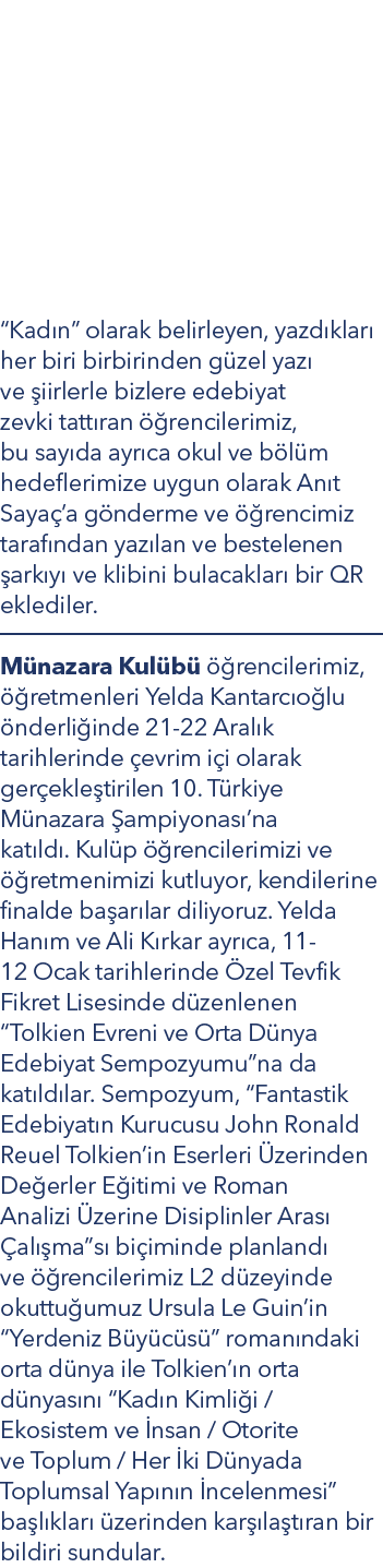 “Kad n” olarak belirleyen, yazd klar her biri birbirinden g zel yaz  ve  iirlerle bizlere edebiyat zevki tatt ran   ...