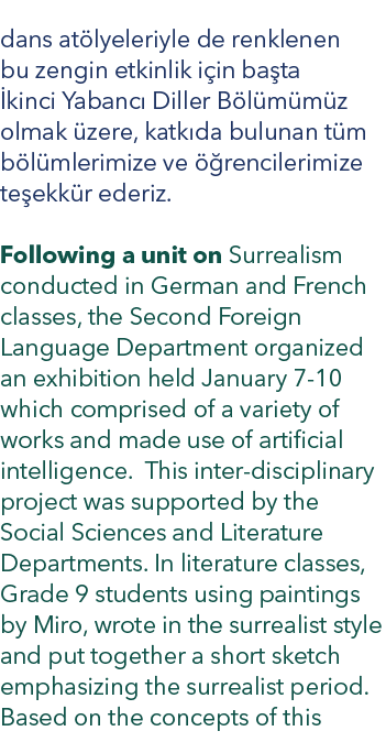 dans at lyeleriyle de renklenen bu zengin etkinlik i in ba ta kinci Yabanc  Diller B l m m z olmak  zere, katk da bu...