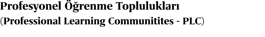 Profesyonel  renme Topluluklar  (Professional Learning Communitites PLC)