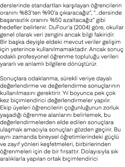 derslerinde standartlar kar  layan   rencilerin oran n  %83’ten %90’a   karaca  z”, “…dersinde ba ar s zl k oran n  ...