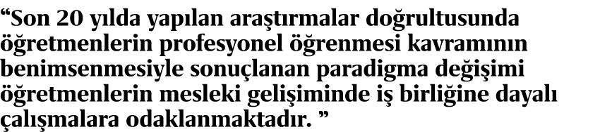 “Son 20 y lda yap lan ara t rmalar do rultusunda  retmenlerin profesyonel   renmesi kavram n n benimsenmesiyle sonu ...