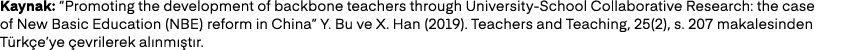 Kaynak: “Promoting the development of backbone teachers through University School Collaborative Research: the case of...