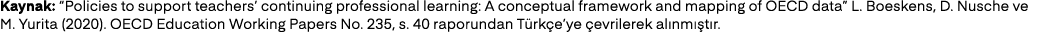 Kaynak: “Policies to support teachers’ continuing professional learning: A conceptual framework and mapping of OECD d...