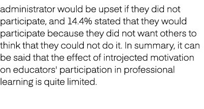 administrator would be upset if they did not participate, and 14.4% stated that they would participate because they d...