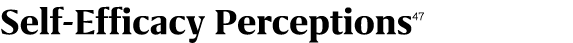 Self Efficacy Perceptions47