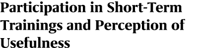 Participation in Short Term Trainings and Perception of Usefulness
