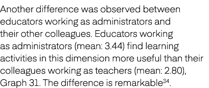 Another difference was observed between educators working as administrators and their other colleagues. Educators wor...