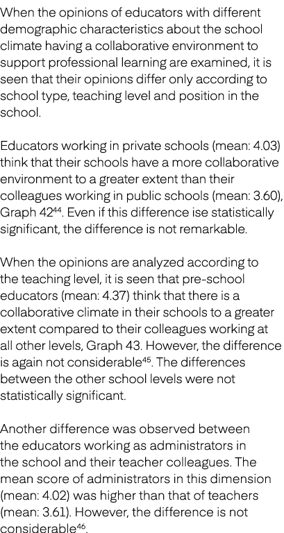 When the opinions of educators with different demographic characteristics about the school climate having a collabora...