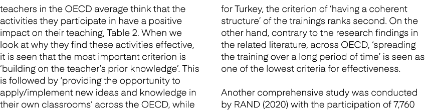 teachers in the OECD average think that the activities they participate in have a positive impact on their teaching, ...