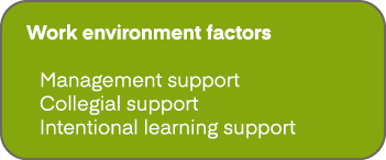 Work environment factors Management support Collegial support Intentional learning support 