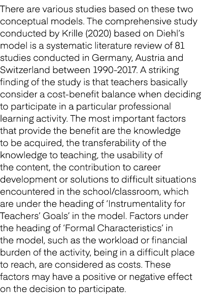 There are various studies based on these two conceptual models. The comprehensive study conducted by Krille (2020) ba...