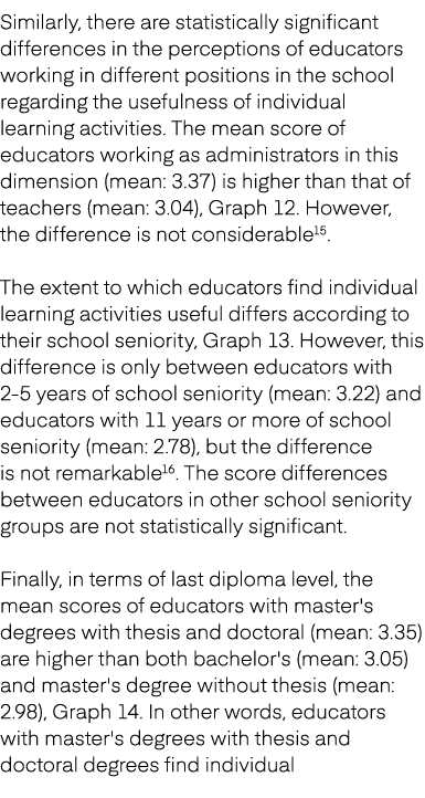 Similarly, there are statistically significant differences in the perceptions of educators working in different posit...