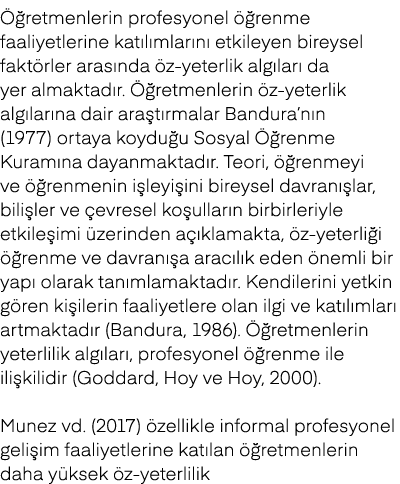  retmenlerin profesyonel   renme faaliyetlerine kat l mlar n  etkileyen bireysel fakt rler aras nda  z yeterlik alg ...