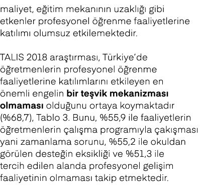 maliyet, e itim mekan n n uzakl   gibi etkenler profesyonel   renme faaliyetlerine kat l m  olumsuz etkilemektedir. ...