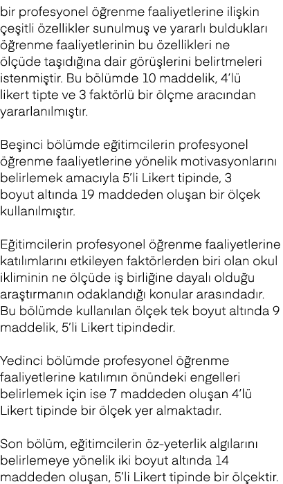 bir profesyonel  renme faaliyetlerine ili kin  e itli  zellikler sunulmu  ve yararl  bulduklar    renme faaliyetleri...