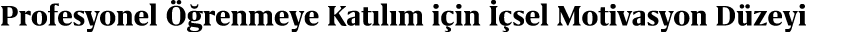 Profesyonel  renmeye Kat l m i in   sel Motivasyon D zeyi