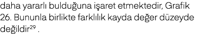daha yararl buldu una i aret etmektedir, Grafik 26. Bununla birlikte farkl l k kayda de er d zeyde de ildir29 .