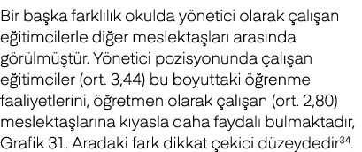 Bir ba ka farkl l k okulda y netici olarak al  an e itimcilerle di er meslekta lar  aras nda g r lm  t r. Y netici p...
