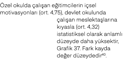  zel okulda al  an e itimcilerin i sel motivasyonlar  (ort. 4,75), devlet okulunda  al  an meslekta lar na k yasla (...