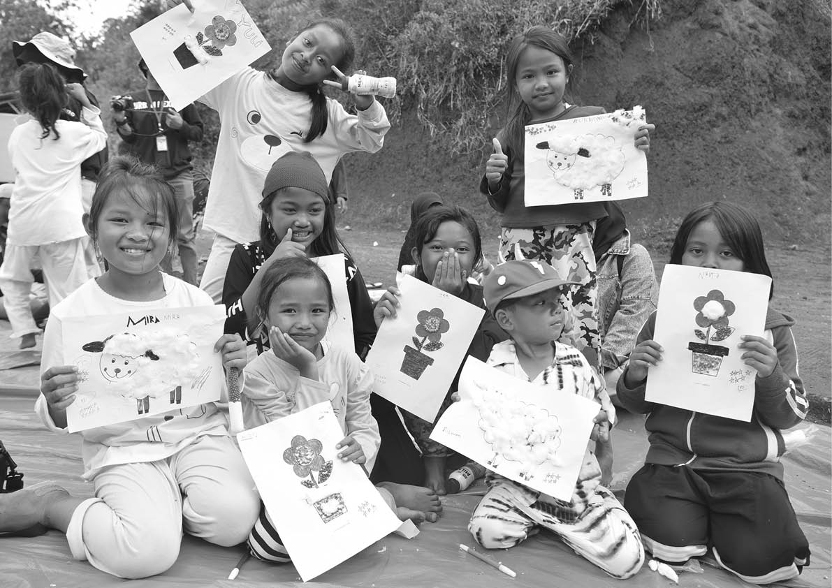 Cianjur, December 18, 2022. Playing with the children of survivors of the Cianjur earthquake, West Java, to be even happier