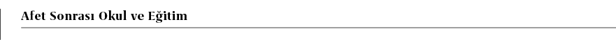 Afet Sonras Okul ve E iti